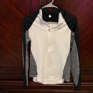 Under Armour Black, White, and Gray Quarter-Zip Top